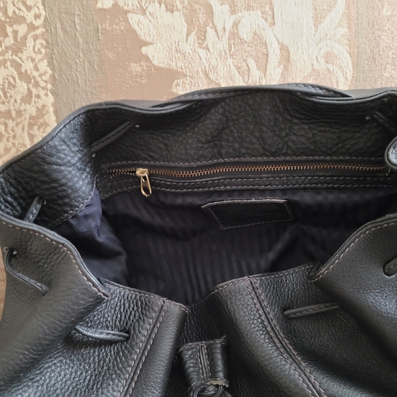 COACH Vintage BACKPACK "RARE" Natural Grain Leather Black  Med/Large - Picture 6 of 9